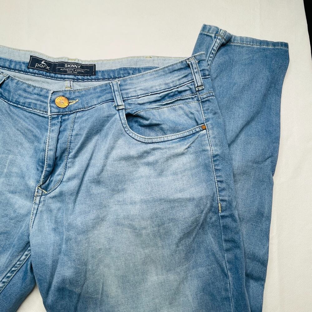 Parx Jeans Mens Light Blue Skinny Fit Authentic Casual Stretch XMYA02018-B4 - Picture 2 of 16
